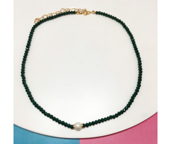 Choker Cristal Verde Escuro 