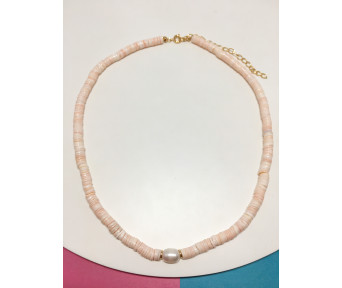 Choker Disco de Madrepérola com Pérola de Água Doce