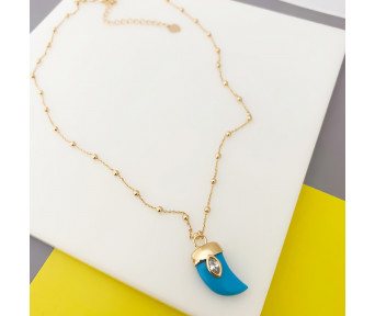 Colar Bolinha com Pingente Dente