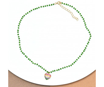 Colar Cristal com Coração Colors