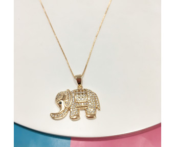 Colar Elefante Cravejado