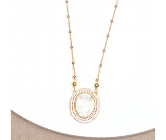 Colar Nossa Senhora Madrepérola com Microzircônias 