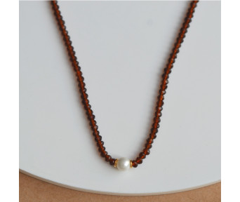 Colar Cristal com Pérola