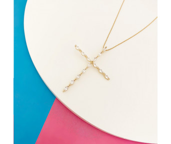 Colar Crucifixo Cravejado