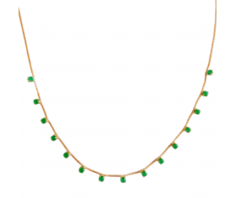 Choker Bolinha Zircônia Verde