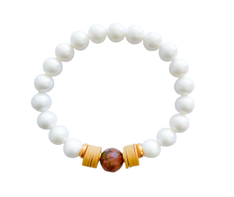 Pulseira Pérola Shell com Pedra Natural