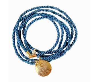 Colar/Pulseira Cordão  Azul Pingente Religioso