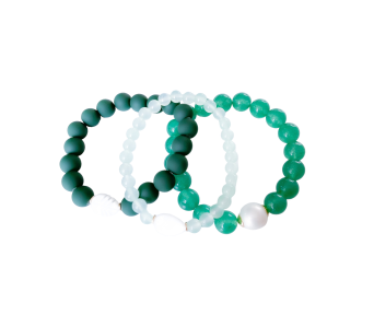 Pulseira Tripla Pedra Natural Jade Verde