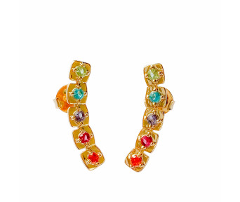 Brinco Luxo Ear Cuff Zircônias Colors