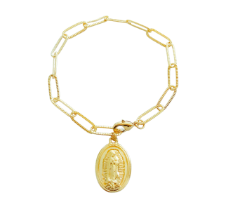 Pulseira Elos com Pingente Nossa Senhora Guadalupe