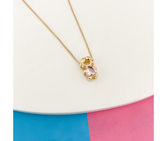 Colar Menina Coração Rosa