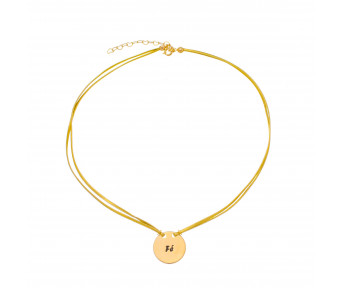 Choker Fio de Ouro pingente Fé