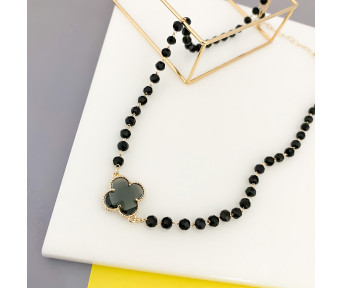 Colar Cristal Pingente Flor