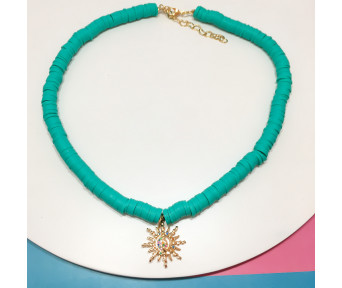 Colar Fimo Pingente Sol
