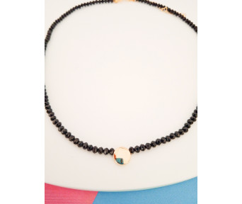 Choker Cristal com detalhe Dourado