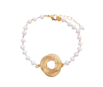 Pulseira Cristal Pingente Dourado