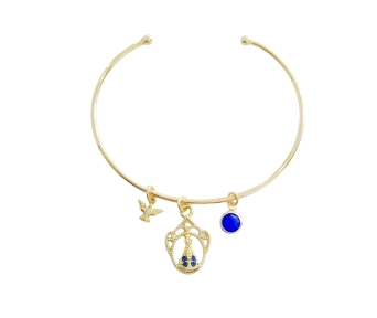 Bracelete Patuá Nossa Senhora Aparecida Cristal Azul
