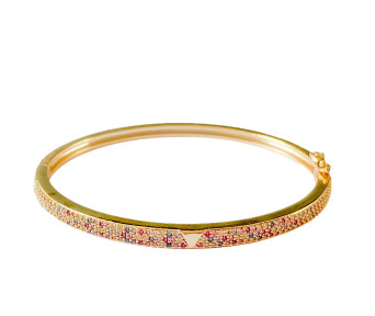 Bracelete Cravejado Color c Triângulo Liso