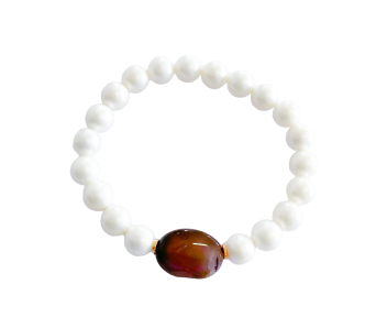 Pulseira Pérola Shell com Pedra Natural