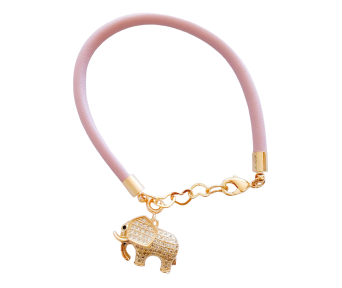 Pulseira Couro com Elefante