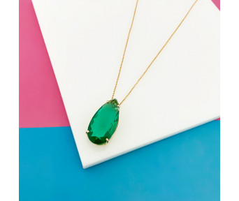 Colar Gota Verde Esmeralda